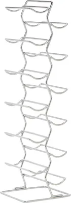 Image de Support à bouteilles en acier chromé, design moderne, capacité de 12 bouteilles, hauteur 74 cm