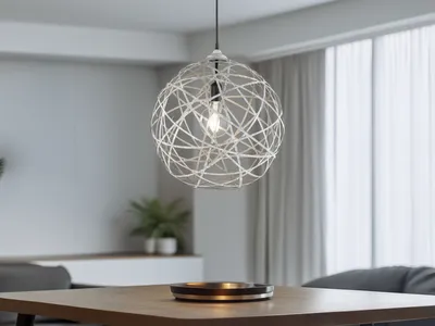 Produktbild von Ausgefallene LED Kugel Pendellampe Drahtgeflecht Skandi über Esstisch Wohnzimmer