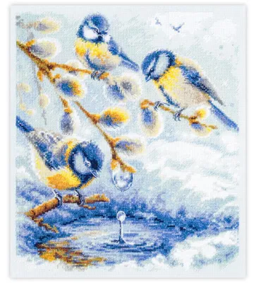 Image de Kit de broderie au point de croix Magic Needle « La promesse du printemps », diagramme, 22 x 26 cm