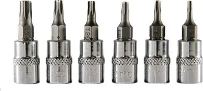 Zdjęcie produktu dla Zestaw Kluczy Trzpieniowych 1/4 Torx T8-T30, 6 Cz.