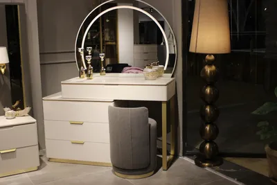 Zdjęcie produktu dla Designerska toaletka z lustrem luksusowe meble do sypialni 2 szt. nowość