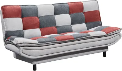 Produktbild von Schlafsofa mit Bettkasten in 188x118 cm PIRNA-09, in der Farbe silver, berry, dark grey