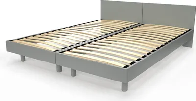 Produktbild von Zwillingsbett Massivholz mit Kopfteil Twin - 90x190 - Grau