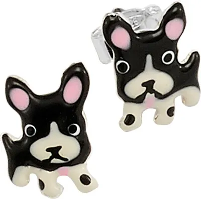 Produktbild von Scout Ohrstecker 262172100 Silber 925/- Hund Schwarz weiß