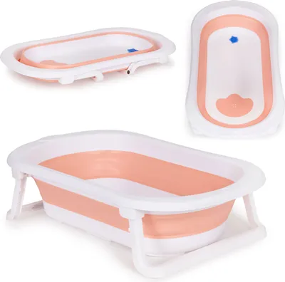 Obrázok produktu pre Eco Toys Skladacia detská vanička s odtokom - ružová