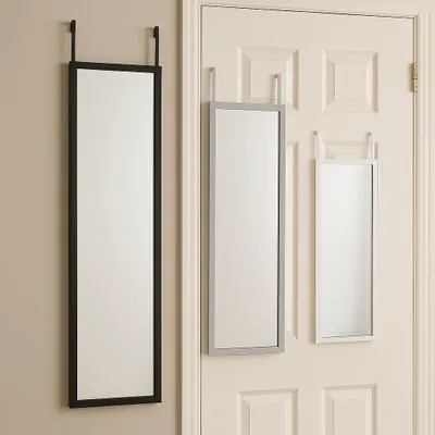 Produktbild von Wandspiegel Türspiegel, Hängespiegel, Rahmen, 35 x 95 cm, Schwarz