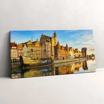 Produktbild von Gdańsk Motława – Leinwandbild Wandbild – 120x60 cm – Leinwandbilder – Wandbilder – Schlafzimmer – Flur
