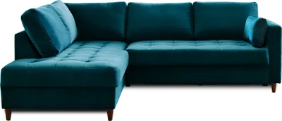 Produktbild von Best Mobilier Anna, Ecksofa, Blau, 5 Sitz(e), Anna, Samt, Holz