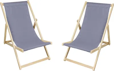 Produktbild von Set mit 2 Strandstuhl Strandliege Holz Liegestuhl Gartenliege Balkonliege Campingliege Sonnenliege Faltliege Freizeitliege Terassenliege