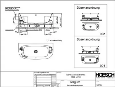 Produktbild von Hoesch 3975N.010305001 WP iSensi Vorwand 1600x750