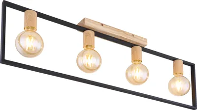 Produktbild von Globo Lighting Deckenleuchte Metall schwarz matt, 4x E27