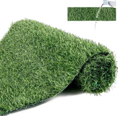 Set von 2 Kunstrasenrollen 20mm 35x120cm - Wasserdurchlässiger Kunstrasen für Garten, Balkon und Veranstaltungen