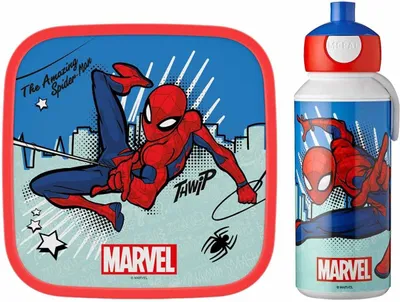 Produktbild von Mepal | Lunch-Set XL Campus | Bentobox groß & Trinkflasche | Spülmaschinenfest | 400 & 1300 ml | Mit Fächern, Gabel & Clip-Verschluss | Perfekt für Snacks & Mahlzeiten | Spiderman