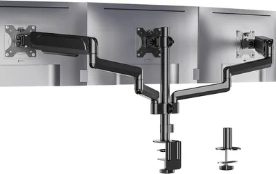 Produktbild von WALI GSDM003 Monitorhalterung für 3 Bildschirme bis 27", VESA 75/100 mm, Schwarz,