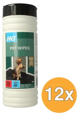 Immagine prodotto di 12 confezioni di salviette umidificate per animali domestici (50 pezzi per confezione)