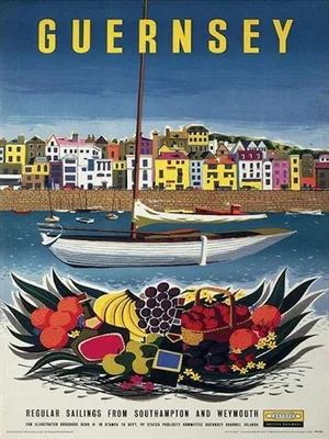 Zdjęcie produktu dla Guernsey – Łódź – Grafika artystyczna – 30 x 40 cm – Plakat
