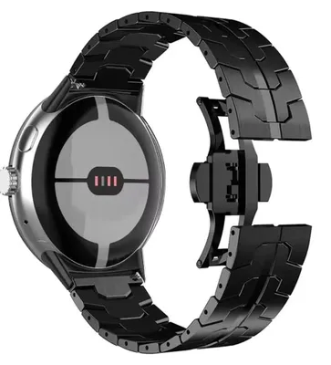 Produktbild von Aluminium Armband für Google Pixel Watch 4 / 3 45mm Butterflyverschluss Schwarz
