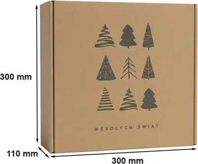 Image de Boîte en carton avec motif de Noël, 300 x 300 x 110 mm, pour cadeaux