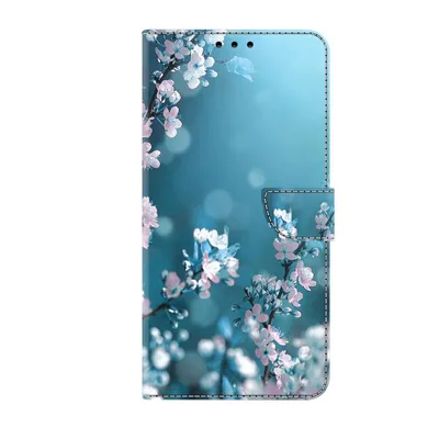 A close-up view of a phone case with a floral design.