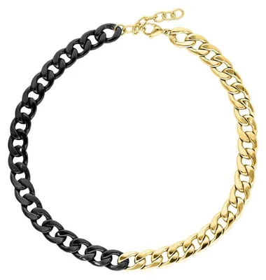 Produktbild von Wildcat Halskette - Chunky Kette - Gold/Schwarz - Chirurgenstahl 316L - wasserfest, langlebig, hautverträglich, Gold/Schwarz