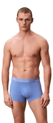 Imagen del producto de Calvin Klein, paquete de 3 calzoncillos bóxer de algodón elástico para hombre, corte bajo, modelo Icon, referencia NB4389