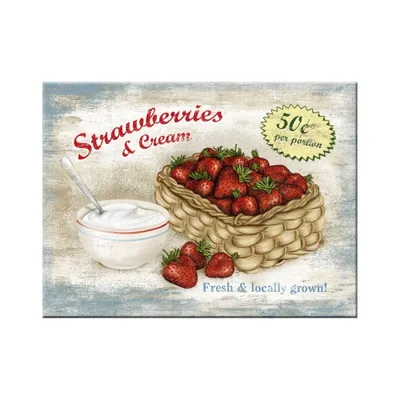 Image de Nostalgic-Art - Aimant 6 x 8 cm - Home & Country - Strawberries and Cream