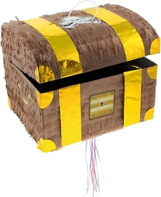 Image de Piňata Coffre à trésor - pirate - 30 x 25 x 34 cm - coulissant