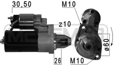 Produktbild von ERA 220709A Starter Anlasser 1,4kW passend für MERCEDES-BENZ C-Klasse Limousine (W204) 12V