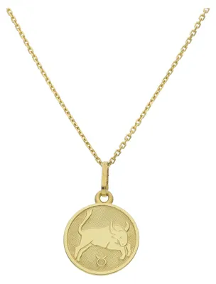 Produktbild von Sternzeichen Kettenanhänger Platte 333 Gold klein JL30-02-5225 strukturiert Stier