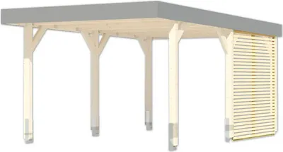 Produktbild von Seitenwand Karibu Lamellenwand 225 x 218 cm natur