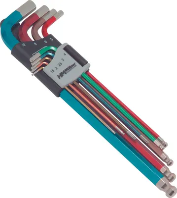 Produktbild von HM-Müllner Kugelkopf-Sechskant-Stiftschlüsselsatz, 9-tlg., 1,5 bis 10 mm, 220CV