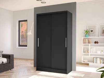 Obrázek produktu pro Úzká šatní skříň 100 cm s posuvnými dveřmi ARAPO 1 - černá