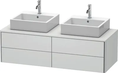 Produktbild von Waschtischunterbau XSQUARE 400x1400x548mm f 2 Be weiß seidenmatt weiß seidenmatt