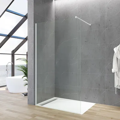Produktbild von Walk-In Dusche 100 x 200 cm Duschabtrennung 8 mm Nano ESG Glas inkl. 100 cm Stabilisator