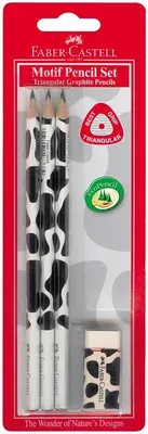 Produktbild von Faber-Castell 48747, Schwarz, Weiß, Dreieckig, Sichtverpackung, 3 Stück(e)