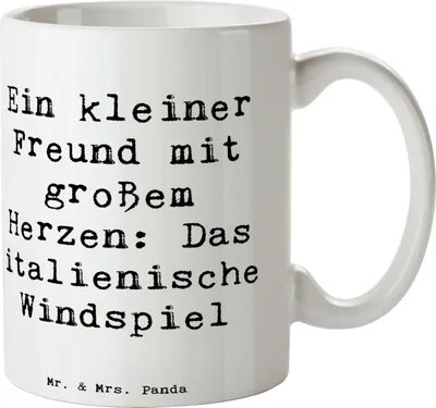 Produktbild von Mr. & Mrs. Panda Kaffeepott Spruch Italienisches Windspiel - Weiß - Geschenk, Tasse mit, anmutig, elegante Hunderasse, charmant, design, eleganter Hund, Kaffeebecher