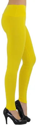 Produktbild von Damen Leggings Leggins lang hoher Bund gelb S