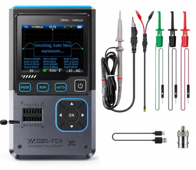 Oszilloskop 3-in-1, 10 MHz, 48 MSa/s, Transistortester, Signalgenerator