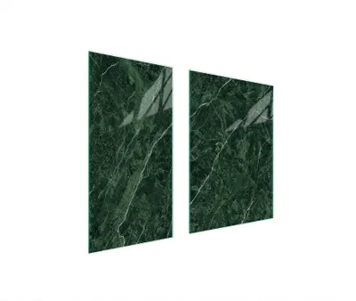 Produktbild von Herdabdeckplatten 2 teilig 75x52 Glaskeramikkochfeld Abdeckung Glas Schneidebrett Marmor Grün