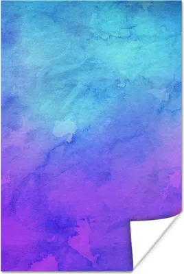 Produktbild von MuchoWow® Poster Aquarell - Lila - Hellblau 20x30 cm - Papierdruck