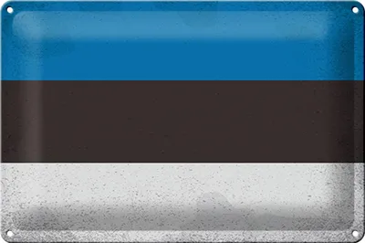Produktbild von Blechschild Flagge Estland 30x20cm Flag of Estonia Vintage