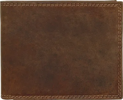 Produktbild von Herren Geldbörse aus braunem Rindleder, 2-fach klappbar, 9 x 10 x 2 cm