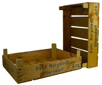 Produktbild von 2er Set Helle Kirschsteige 54x42x16cm Holzsteige Holzkiste Vintage Obstschale