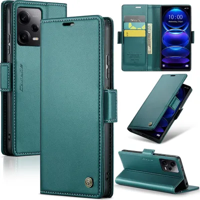 Immagine prodotto di Xiaomi Poco X5 Pro Case, Custodia in pelle per carte da gioco protettiva con supporto per Xiaomi Poco X5 Pro / Redmi Note 12 Pro 5G Verde