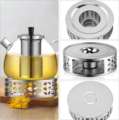 Produktbild von Teewärmer für Teekanne, Edelstahl, 15 cm, mit Teelichthalter, hält Getränke warm