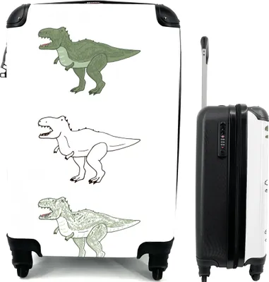 Obrázek produktu pro Kufr Příruční zavazadlo na kolečkách Malý cestovní kufr na 4 kolečkách Tyranosaurus - Dětský pokoj - Dinosaurus - Děti - Děti - Velikost kabiny <