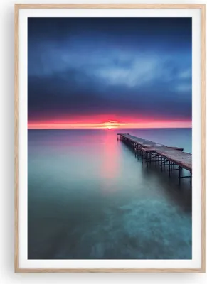 Produktbild von Gerahmtes Poster - Rahmen in heller Eiche - Brücke Meer Landschaft - 70x100 cm - Wand Bild - Wanddeko - Wandbilder - Kunstposter - Wandposter - Bilderrahmen - Bilder - Kunstdruck - P2NPA70x100-4955