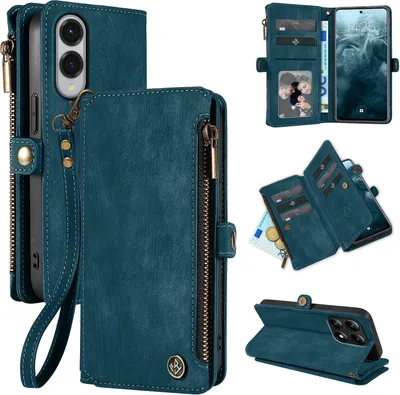 Produktbild von Handy Hülle für Samsung Galaxy S25 Edge Geldbeutel Geldbörse RFID Schutz Klapphülle Cover Schutzhülle Wallet Farbe: Petrol