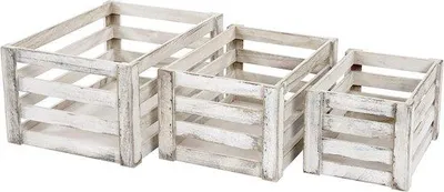 Produktbild von Famanu Aufbewahrungskisten Set aus Holz - Shabby Look, 3 Größen
