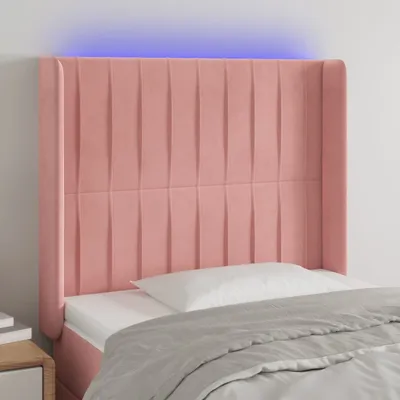 Produktbild von The Living Store LED Kopfteil Rosa 83x16x118/128 cm Samt